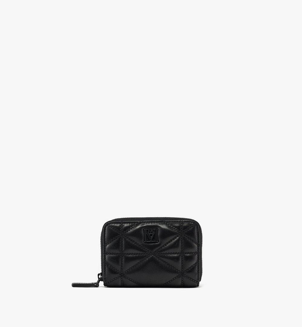 Travia Zip Around Wallet in Cloud Quilted Leather 1